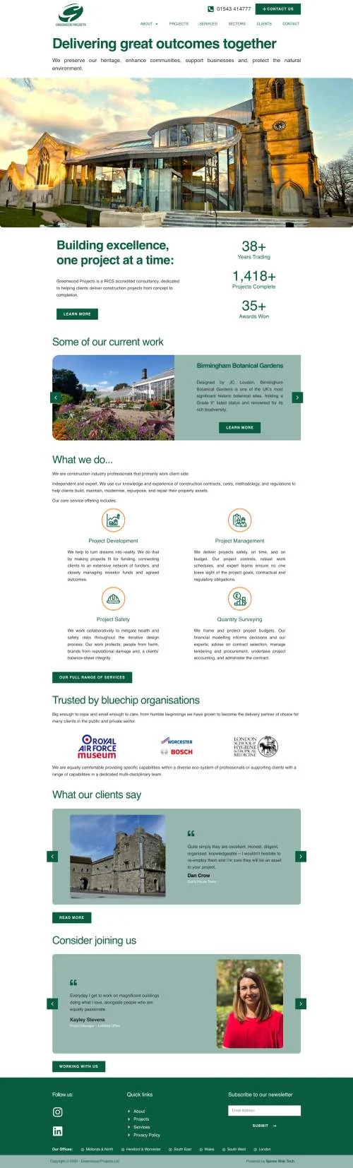 Greenwood Projects website redesign - Web Design Staffordshire by Spires Web Tech