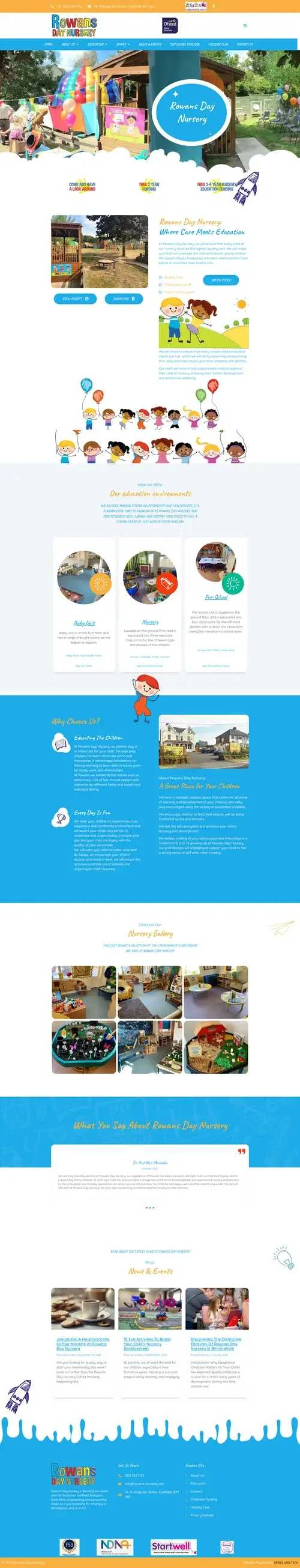 Rowans Nursery website - Professional Web Design Staffordshire by Spires Web Tech