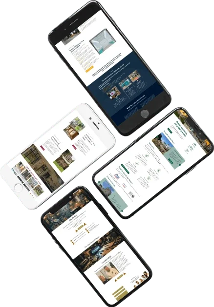 Mobile phone website mockups. Web Design Staffordshire - Spires Web Tech