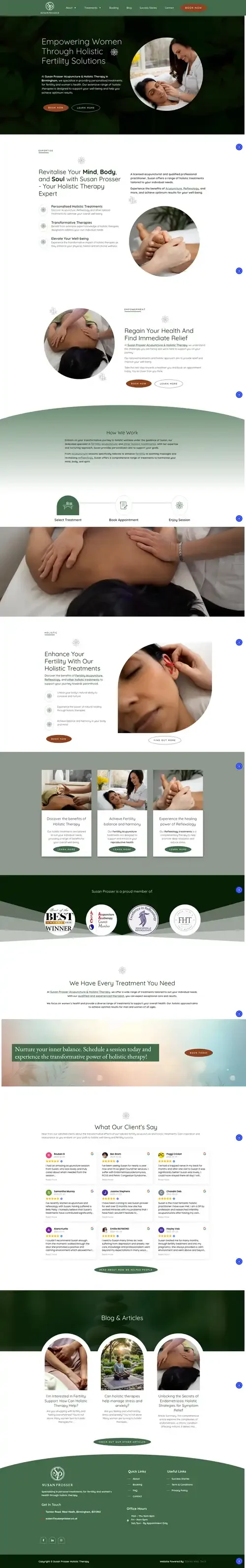 Website image from Susan Prosser Holistic Fertility Solutions 2025