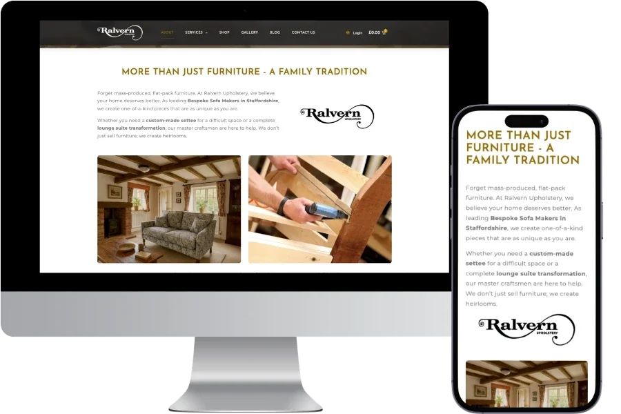 ralvern upholstery desktop and mobile layout spires web tech web design in burntwood 900x600 900x600 900x600