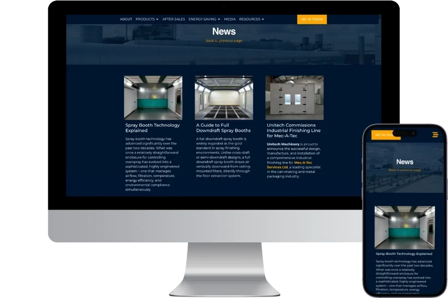unitech news case study mobile and desktop spires web tech web design based in burntwood, staffordshire 1