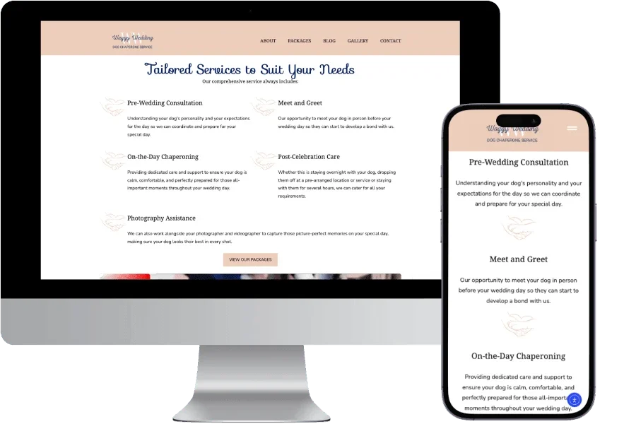waggy wedding events desktop and mobile layout spires web tech web design in burntwood 900x600 900x600 900x600