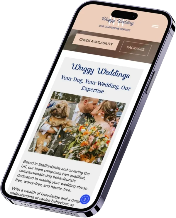 Wedding dog chaperone service on mobile - Waggy Wedding Events
