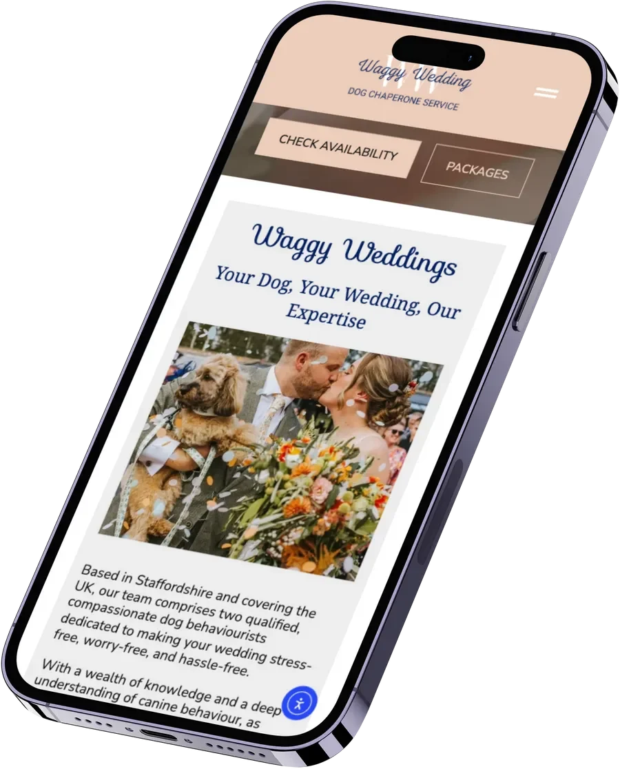 Home Wedding dog chaperone service on mobile - Waggy Wedding Events